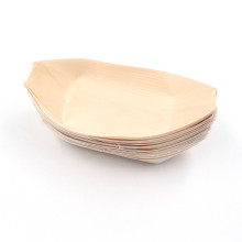Assiette de vaisselle en forme de feuille de palmier pour bateau à sushi écologique
